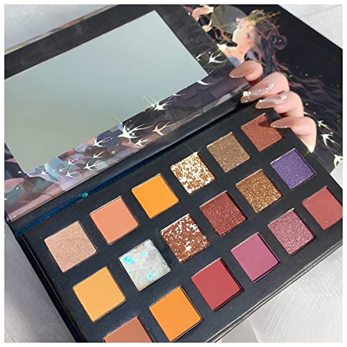 Qing beauty palette 18-farbe matte erdefarbe Lidschatten-Palette dauerhafter wasserdichter schimmernder Glitzer-Perlings-Lidschatten-Make-up-Set Make up palette (Size : France) von FnnEmg