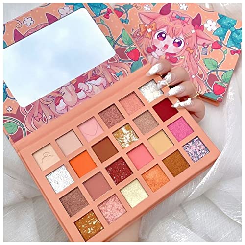 Qing beauty palette 18Colors Lidschatten-Palette Faule Katze Tier Lidschatten Matte Palette Kosmetik Schimmer Augen Schönheit Makeup Glitter Make up palette (Size : 24 colors) von FnnEmg