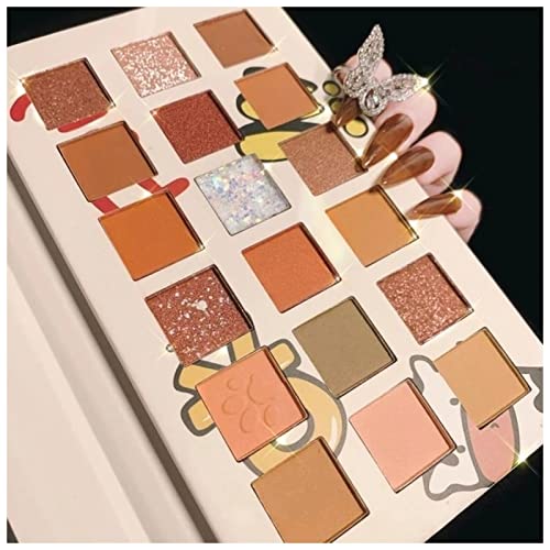 Qing beauty palette 18Colors Lidschatten-Palette Faule Katze Tier Lidschatten Matte Palette Kosmetik Schimmer Augen Schönheit Makeup Glitter Make up palette (Size : As shown) von FnnEmg