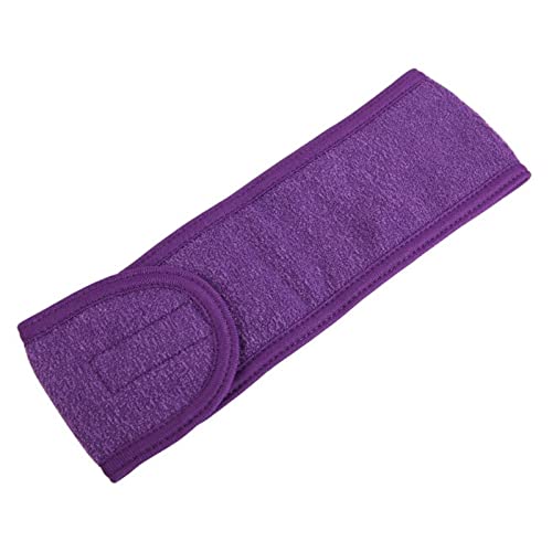 Stirnband Damen 1 Stück Verstellbare Gesichtsbehaarung Makeup-Kopfband-Handtuchhaar-Wrap-Duschkappe-Stretch SPA Gesichtskopfbandfarbe Haare Ascessorien Gesichtswaschstirnband (Size : Purple) von FnnEmg