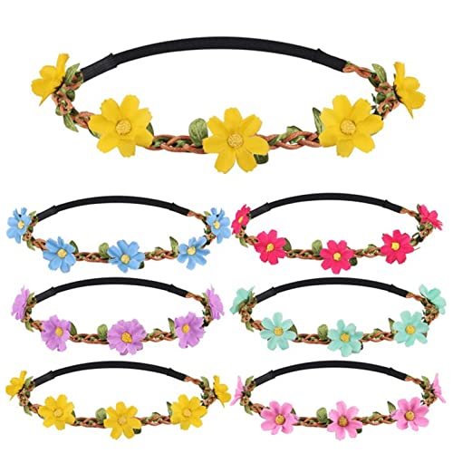 Stirnband Damen 6 stücke Elastisches Haarband for Mädchen Nette Blume Stirnband for Frauen Mode Frische Haarband Haarschmuck Ornament Gesichtswaschstirnband von FnnEmg