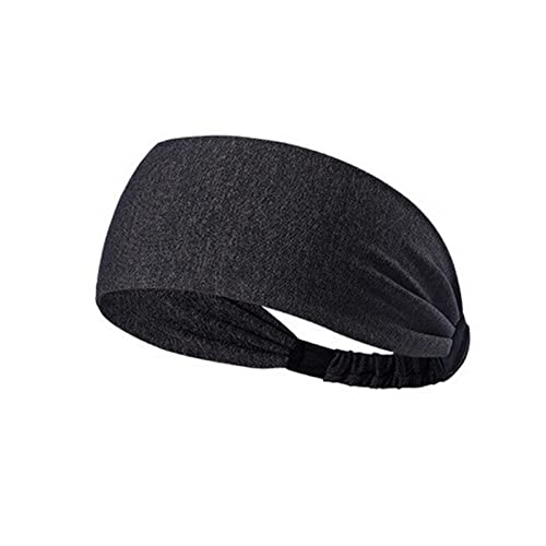 Stirnband Damen Elastische gestreifte Stirnbänder for Frauen Mädchen Sport Laufen Yoga Kopf Band Baumwolle Weit Haarband Turban Head Warp Haarschmuck Gesichtswaschstirnband (Size : Dark gray) von FnnEmg