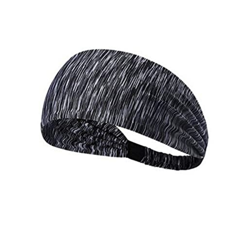 Stirnband Damen Elastische gestreifte Stirnbänder for Frauen Mädchen Sport Laufen Yoga Kopf Band Baumwolle Weit Haarband Turban Head Warp Haarschmuck Gesichtswaschstirnband (Size : Gray stripe) von FnnEmg