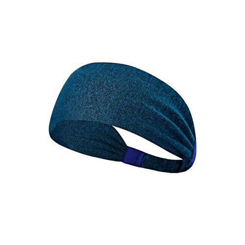 Stirnband Damen Elastische gestreifte Stirnbänder for Frauen Mädchen Sport Laufen Yoga Kopf Band Baumwolle Weit Haarband Turban Head Warp Haarschmuck Gesichtswaschstirnband (Size : Navy blue) von FnnEmg