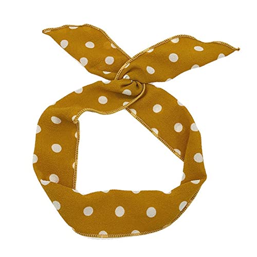 Stirnband Damen Multi mit einstellbaren Stirnbändern Frauen Haarband Metalldraht Kreative Mädchen Kopfband for Gesicht Waschansicht Haarschmuck Gesichtswaschstirnband (Size : Dots Yellow) von FnnEmg