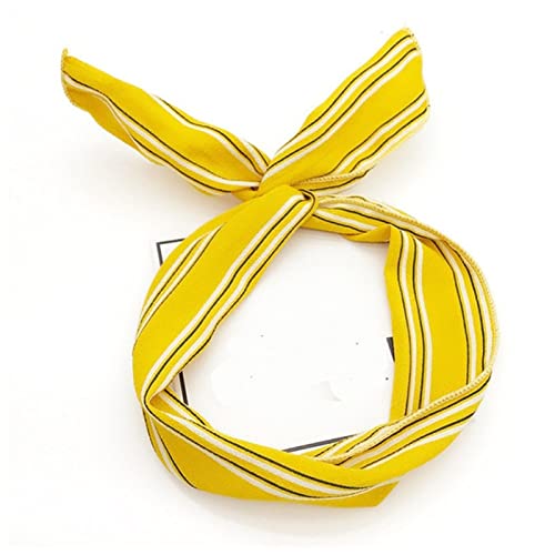 Stirnband Damen Multi mit einstellbaren Stirnbändern Frauen Haarband Metalldraht Kreative Mädchen Kopfband for Gesicht Waschansicht Haarschmuck Gesichtswaschstirnband (Size : Narrow Stripe Yellow) von FnnEmg