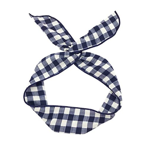 Stirnband Damen Multi mit einstellbaren Stirnbändern Frauen Haarband Metalldraht Kreative Mädchen Kopfband for Gesicht Waschansicht Haarschmuck Gesichtswaschstirnband (Size : Plaid Navy Blue) von FnnEmg