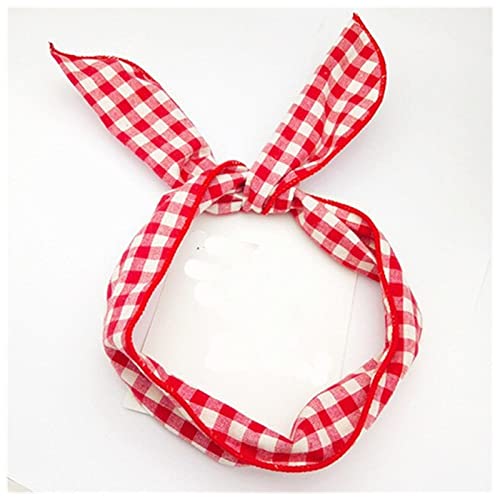 Stirnband Damen Multi mit einstellbaren Stirnbändern Frauen Haarband Metalldraht Kreative Mädchen Kopfband for Gesicht Waschansicht Haarschmuck Gesichtswaschstirnband (Size : Plaid Red) von FnnEmg