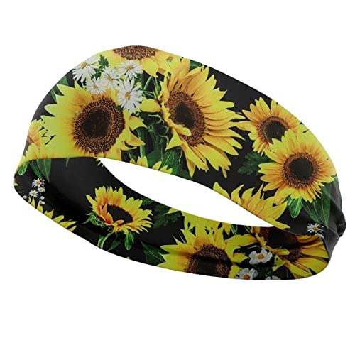 Stirnband Damen Sommer frauen haarbands gedruckt yoga sport sport waschen das Gesicht stirnband sonnenblume elastizität modische haare stirnbänder for frau Gesichtswaschstirnband (Size : TD02-1) von FnnEmg