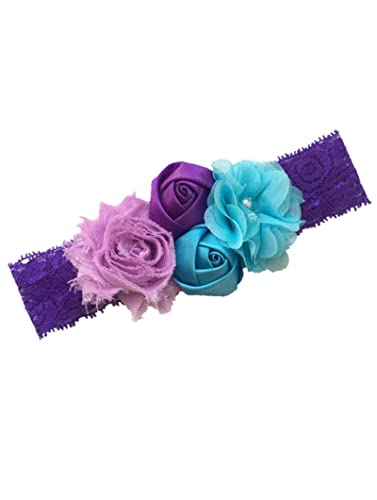 Stirnband Damen Stirnband Rose Elastische Haarband Chiffon Blume Strass Spitze Stirnbänder Mädchen Haarschmuck Headwear Gesichtswaschstirnband (Color : Color 23, Size : Size fits all) von FnnEmg