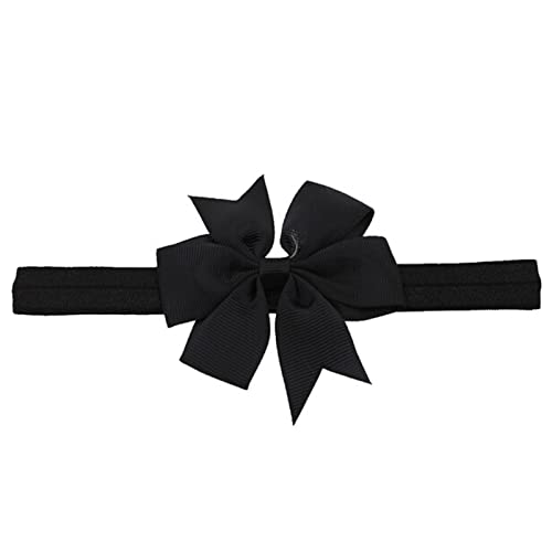 Stirnband Damen Stirnband Schöne Mädchen Bowknot Knoten Tiara Bow Stirnband Elastische Haarband Headwear Säuglingshaar Zubehör Gesichtswaschstirnband (Size : Black) von FnnEmg