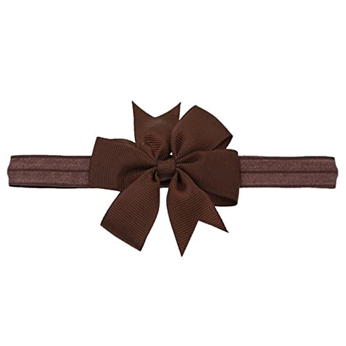 Stirnband Damen Stirnband Schöne Mädchen Bowknot Knoten Tiara Bow Stirnband Elastische Haarband Headwear Säuglingshaar Zubehör Gesichtswaschstirnband (Size : Brown) von FnnEmg