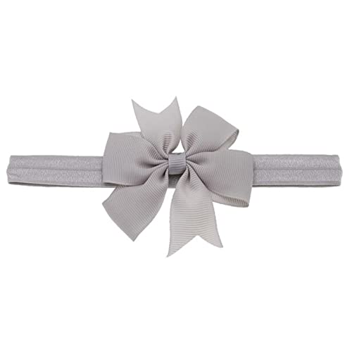 Stirnband Damen Stirnband Schöne Mädchen Bowknot Knoten Tiara Bow Stirnband Elastische Haarband Headwear Säuglingshaar Zubehör Gesichtswaschstirnband (Size : Gray) von FnnEmg