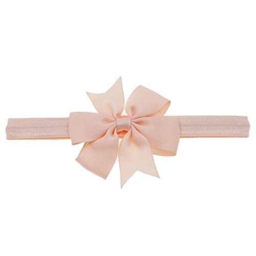 Stirnband Damen Stirnband Schöne Mädchen Bowknot Knoten Tiara Bow Stirnband Elastische Haarband Headwear Säuglingshaar Zubehör Gesichtswaschstirnband (Size : Peach) von FnnEmg