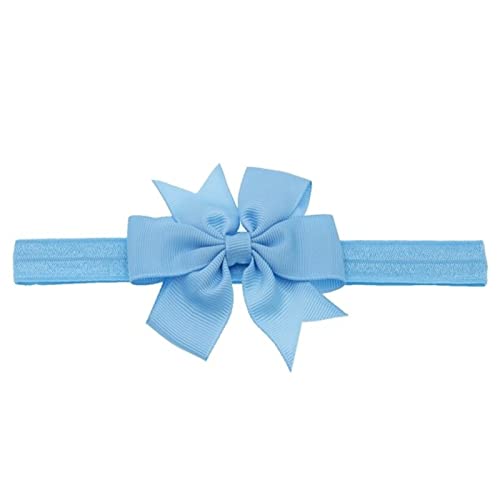 Stirnband Damen Stirnband Schöne Mädchen Bowknot Knoten Tiara Bow Stirnband Elastische Haarband Headwear Säuglingshaar Zubehör Gesichtswaschstirnband (Size : Sky blue) von FnnEmg