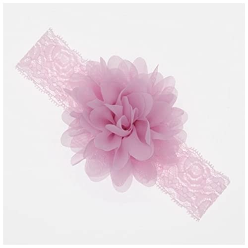 Stirnband Damen Stirnband chiffon blume elastische spitze haarband infant stirnbänder for mädchen headwear mädchen haar zubehör Gesichtswaschstirnband (Color : Dark pink, Size : Size fits all) von FnnEmg