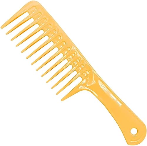 Breiter Zahnkamm, Premium-Handgriff-Haarkämme, verwendet für lockiges Haar, nasses Haar, langes Haar, dickes Haar, Kämme für Frauen, gelb. Breiter Zahnkamm, Premium-Handgriff-Haarkämme, verwendet für lockiges Haar, nasses Haar, langes Haar, dickes Haar, Kämme für Frauen, gelb. von FoOhy