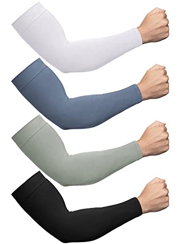 4 Paar Übergröße Armstulpen für Männer und Frauen UV-Sonnenschutz-Ärmel zum Abdecken der Arme, übergroße Kühl-Kompressionsmanschetten (Mehrfach) von Foaincore
