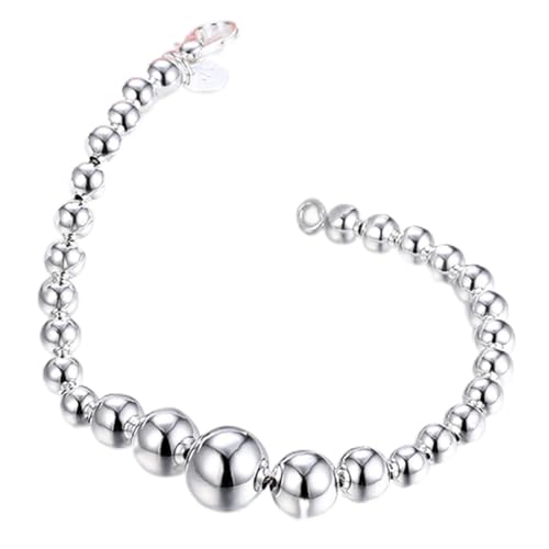 Focisa Bracelets Bracelet Jewellery Armband Women's Men's 925 Silber Schmuck Unisex Armbänder Große Und Kleine Kugeln Perlen Kettenarmbänder Armreifen Für Damen Und Herren Schmuck von Focisa