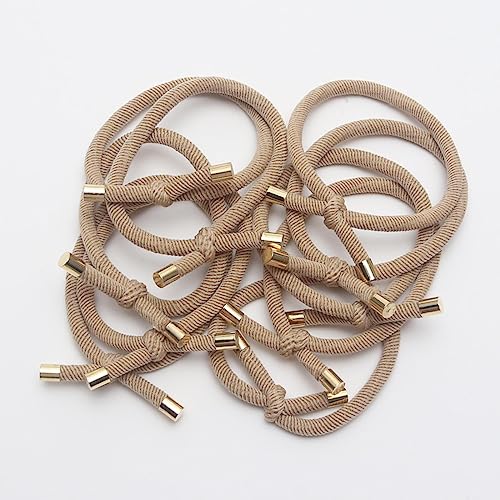 Haarschmuck Haargummis Haarspangen 10 Stück Elastische Haargummis Für Damen, Gummibänder, Hochwertige Mädchen-Haargummis, Stirnbänder, Haar-Accessoires, Haargel/Krawatten, Beige, 10 Stück von Focisa