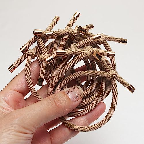 Haarschmuck Haargummis Haarspangen 10Er-Pack Modische Elastische Haargummis Für Damen, Gummibänder, Mädchen-Stirnbänder, Stirnbänder, Haar-Accessoires, Haargel/Krawatten/Haarspangen, Beige, von Focisa