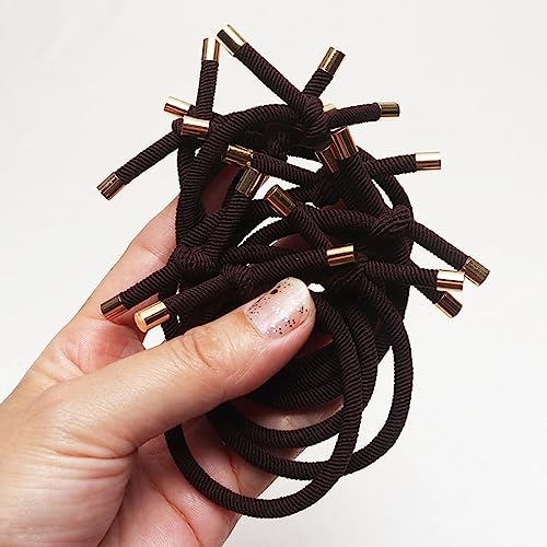 Haarschmuck Haargummis Haarspangen 10Er-Pack Modische Elastische Haargummis Für Damen, Gummibänder, Mädchen-Stirnbänder, Stirnbänder, Haarschmuck, Haargel/Krawatten/Haarspangen, Dunkelbraun, von Focisa