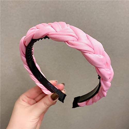 Haarschmuck Haargummis Haarspangen Frauen Zopf Stirnband Candy Farben Lünette Haar Hoop Turban Kopfbedeckung Koreanische Dame Mädchen Twist Elegante Haar Zubehör Breite Haarbänder Größefitsa von Focisa