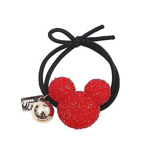 Haarschmuck Haargummis Haarspangen Koreanische Exquisite Und Niedliche Rote Bär Stern Schleife Haar Seil Mode Süße Mädchen Und Kinder Pferdeschwanz Haarschmuck Mickey von Focisa