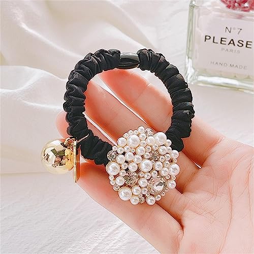 Haarschmuck Haargummis Haarspangen Koreanische Version Von Perle Haar Seil Elegante Mädchen Hohe Elastische Pferdeschwanz Haar Hoop Gummiband Haar Zubehör A von Focisa