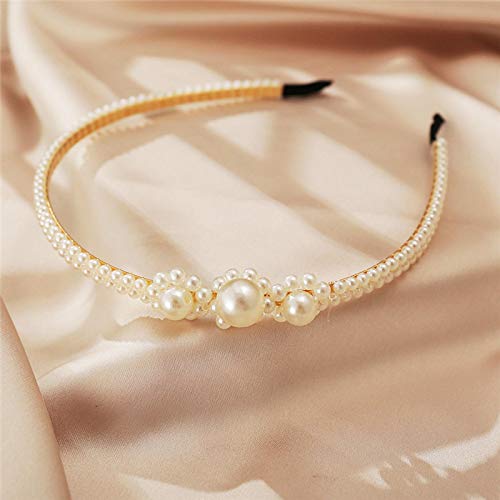 Haarschmuck Haargummis Haarspangen Neue Einfache Volle Perlen Frauen Haarbänder Süße Stirnband Haar Hoops Halter Ornament Kopf Band Dame Elegante Mode Haar Zubehör 70144 von Focisa