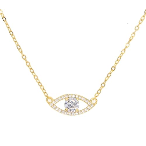 Halskette Ketten Schmuck Herren Frauen Anhänger Necklace 925 Frauenanhänger Halskette Paved Full Shiny Anhänger, Feiner Schmuck Für Süße Mädchen Goldfarbe von Focisa