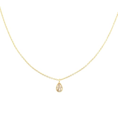 Halskette Ketten Schmuck Herren Frauen Anhänger Necklace 925 Halskette Ovaler Anhänger Halskette 4 * 6Mm Luxus-Anhänger 40Cm Schmuck Gold von Focisa