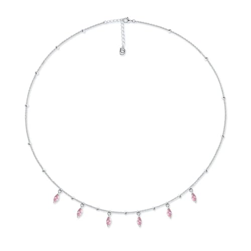 Halskette Ketten Schmuck Herren Frauen Anhänger Necklace 925 Kreuzherz Form Anhänger Kette Halskette Frauen Wassertropfen Halskette Mode Schmuck Silber von Focisa