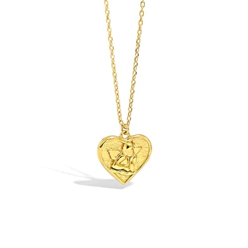 Halskette Ketten Schmuck Herren Frauen Anhänger Necklace 925 Mode Frauen Amor Liebe Liebe Anhänger Halskette Lange Kette Haute Joaillerie Gold von Focisa