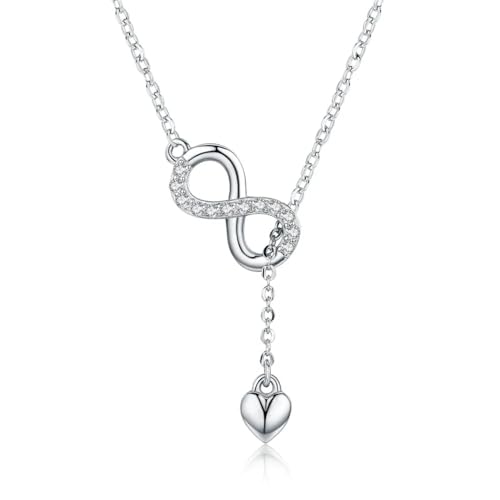 Halskette Ketten Schmuck Herren Frauen Anhänger Necklace 925 Unendlicher Liebesanhänger Halskette Forever Love Choker Damen Feiner Schmuck Silber von Focisa