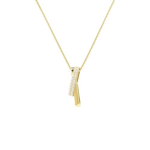 Halskette Ketten Schmuck Herren Frauen Anhänger Necklace 925 Unregelmäßige Geometrische Halskette Glänzendes Kreuz Verstellbare Schlüsselbeinkette Damenmode Schmuck Gold von Focisa