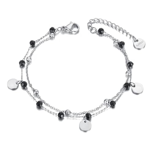 Halskette Ketten Schmuck Herren Frauen Anhänger Necklace Boho Style Choker Halskette Armband Damen Schwarz Schmuck B21117P von Focisa