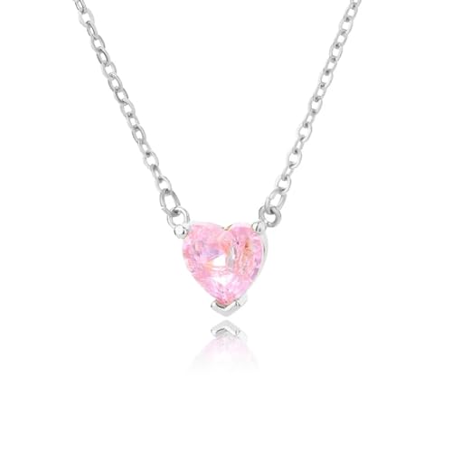 Halskette Ketten Schmuck Herren Frauen Anhänger Necklace Damen Herz Halskette Star Mädchen Kette Halsband Halskette Luxus Schmuck N02691P-Rosa von Focisa