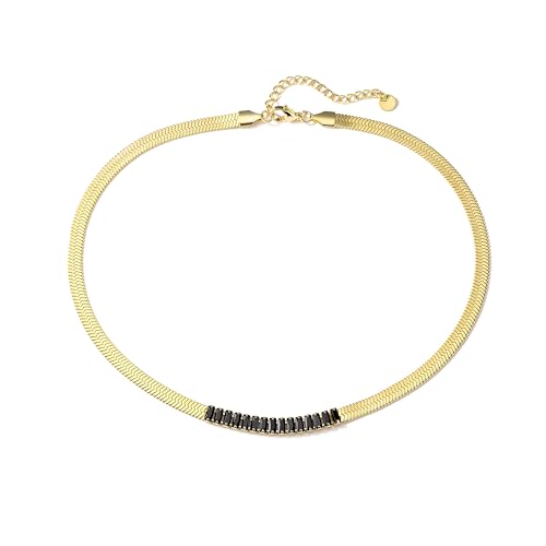 Halskette Ketten Schmuck Herren Frauen Anhänger Necklace Damen Kette Halskette, Regenbogen Schlange Halskette Halskette Schmuck Goldschwarz von Focisa