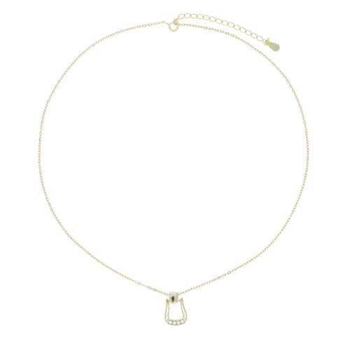 Halskette Ketten Schmuck Herren Frauen Anhänger Necklace Einfacher Stil 925 Hufeisen Pferd Anhänger Halskette Damen Mode Schmuck Gold von Focisa