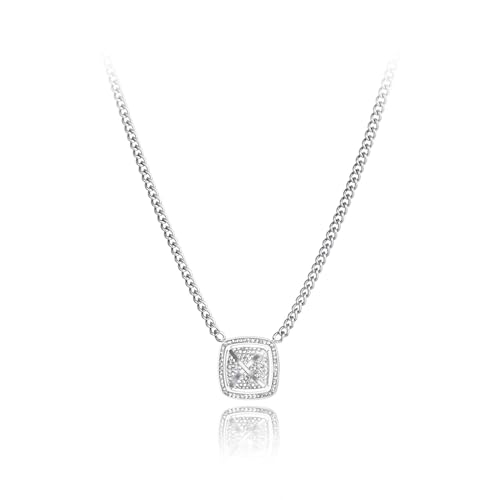 Halskette Ketten Schmuck Herren Frauen Anhänger Necklace Glänzende Quadratische Anhänger Halskette Frauen Kette Choker Halskette Schöne Und Stilvolle Halskette N22105P von Focisa