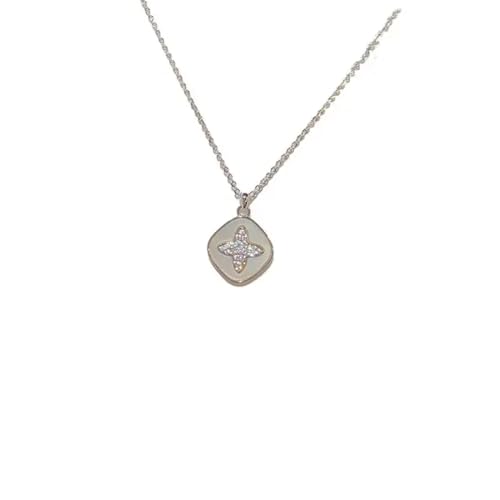 Halskette Ketten Schmuck Herren Frauen Anhänger Necklace Halskette, Einfache Und Personalisierte Schlüsselbeinkette Für Frauen, Geometrischer Anhänger, Modischer Pendlertyp Silber-Diamantvie von Focisa