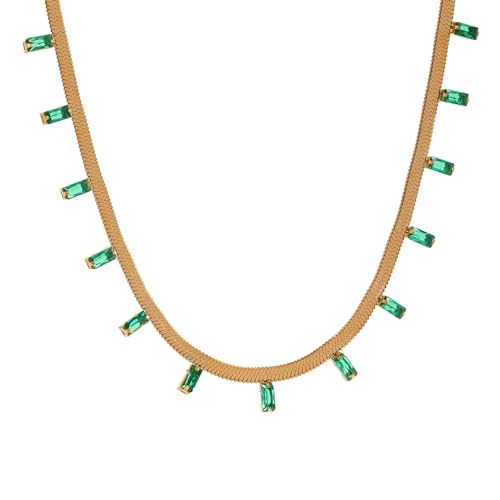 Halskette Ketten Schmuck Herren Frauen Anhänger Necklace Halskette Schmuck Halsband Damen Exquisite Halskette Party Yh115Agreen von Focisa