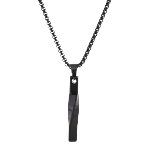 Halskette Ketten Schmuck Herren Frauen Anhänger Necklace Herren Basic Einfache Geometrische Anhänger Halskette Stilvoll Stilvoll Charm Unisex-Schmuck Yh5024Aschwarz von Focisa