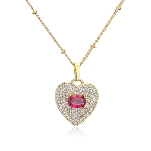 Halskette Ketten Schmuck Herren Frauen Anhänger Necklace Herzform Anhänger Halskette Blau Champagner Rosa Feiner Schmuck Für Mädchen Frauen 11 von Focisa