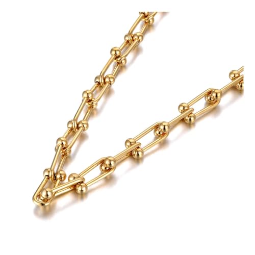 Halskette Ketten Schmuck Herren Frauen Anhänger Necklace Hip Hop/Rock Geometrischer Anhänger Halskette Damenmode Kette Choker Halskette Schmuck Gold-Farbe von Focisa