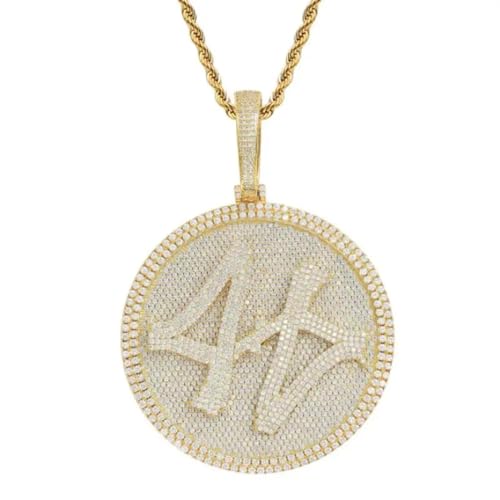 Halskette Ketten Schmuck Herren Frauen Anhänger Necklace Mode Hip Hop Herrenstern Sechszackiger Stern Anhänger Halskette Modeschmuck Al1173-Gold von Focisa