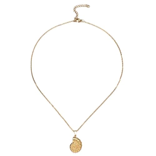 Halskette Ketten Schmuck Herren Frauen Anhänger Necklace Muschelanhänger Halskette Frauen Mädchen Mode Handgemachte Halskette Schmuck Gold-Farbe von Focisa