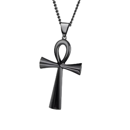 Halskette Ketten Schmuck Herren Frauen Anhänger Necklace Personalisiertes Design Kreuz Anhänger Halskette Herren Und Frauen Trendiger Gothic Street Schmuck Schwarz von Focisa