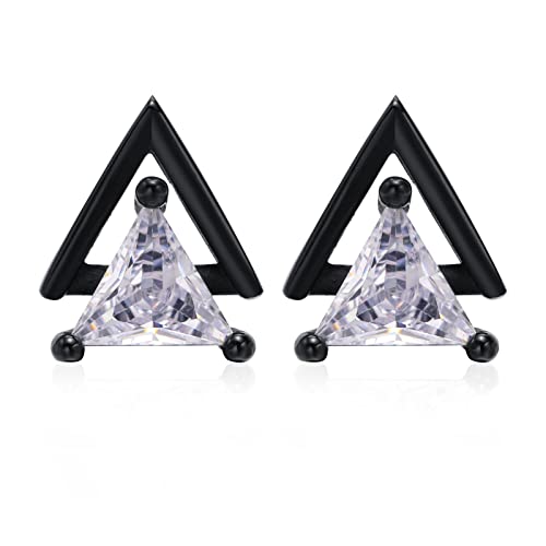 Ohrringe Ohrstecker Damen Schmuck Earrings Punk Herren Ohrstecker, Dreieck Ohrringe, Geometrische Cool Rock Boy Ohrringe Es-363B von Focisa